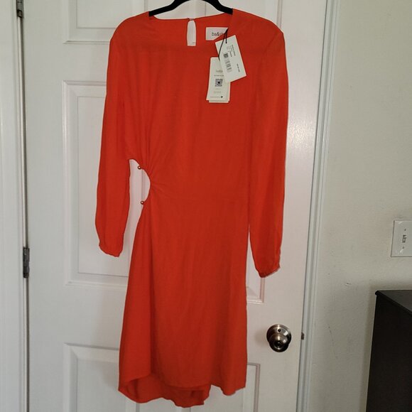 NWT ba&sh Mini Cutout Dress Orange L - Picture 1 of 5